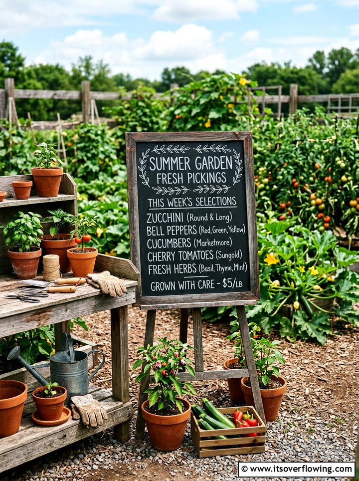 Chalkboard Garden Menu Sign - 25 garden decor ideas with signs