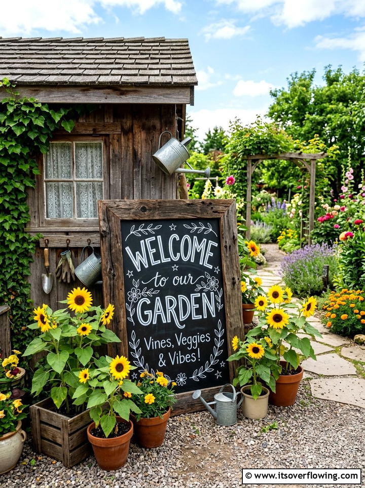 Chalkboard Garden Sign - 25 creative garden ideas on a budget