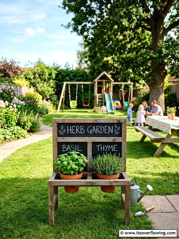 Chalkboard Herb Planter - 25 backyard ideas with vertical garden