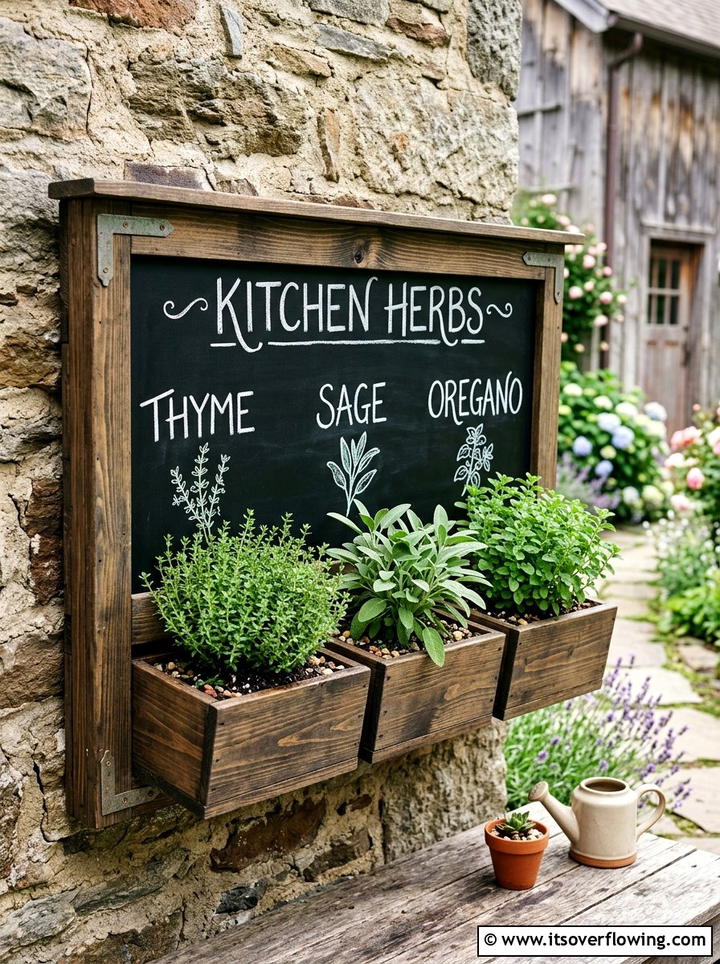 Chalkboard Herb Planter - 25 small garden ideas with vertical planters