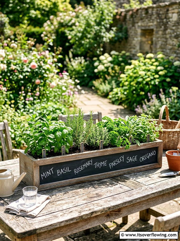 Chalkboard Herb Planter - 25 backyard decorating ideas with herb stations