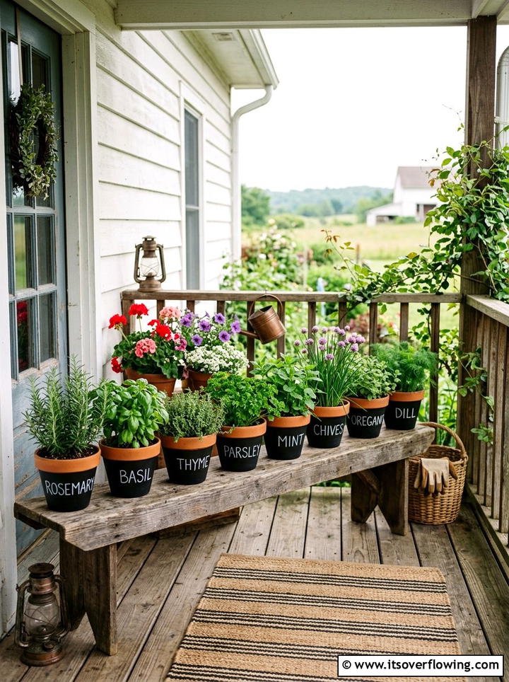 Chalkboard Label Planters - 25 garden ideas with painted pots