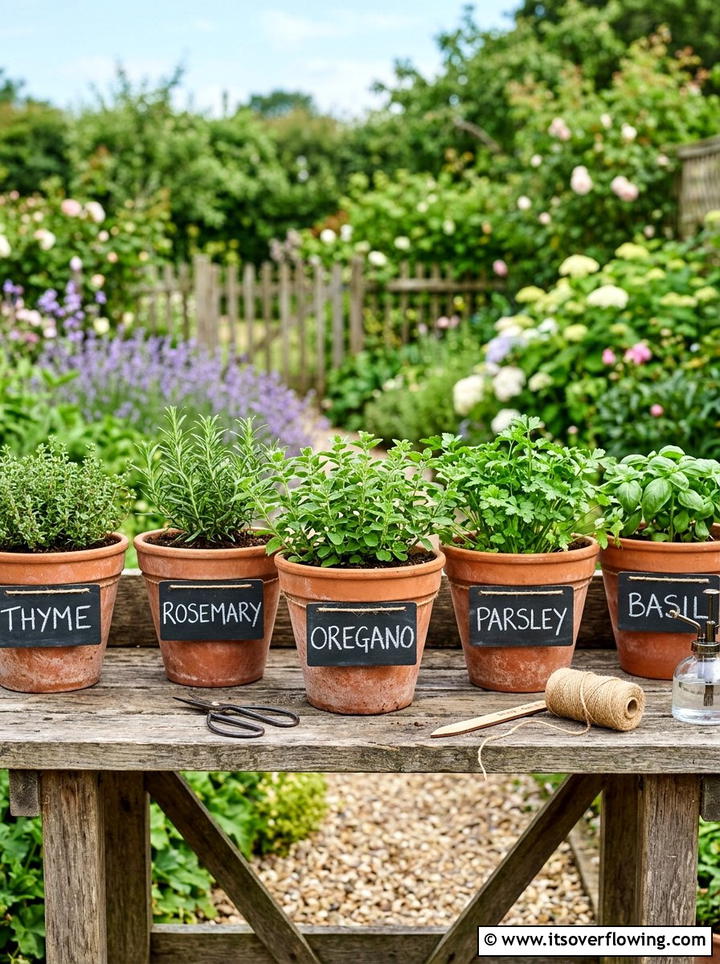 Chalkboard Label Pot - 25 recycled garden ideas with tin cans