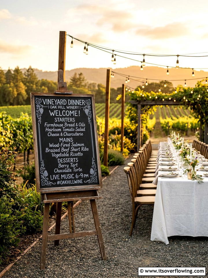 Chalkboard Menu Sign - 25 backyard decorating ideas with signs