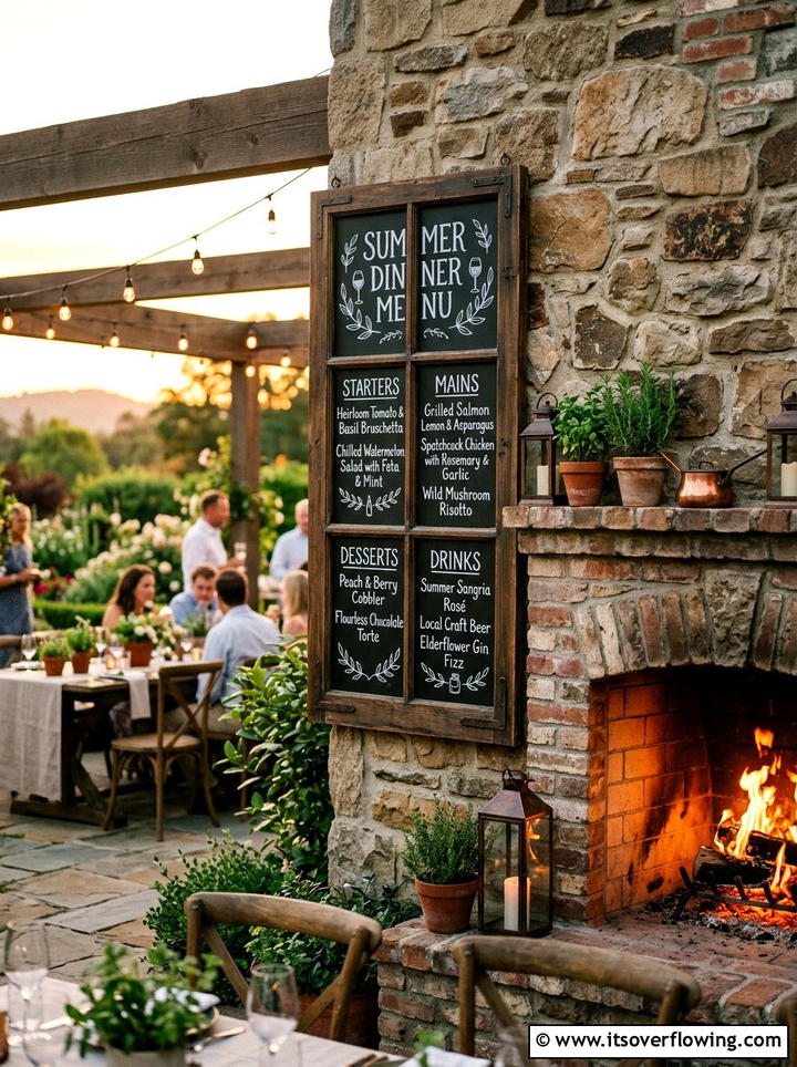 Chalkboard Menu Window Frames - 25 backyard decorating ideas with old window decor
