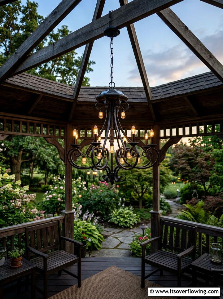 Chandelier solar light - 25 upcycled garden ideas diy
