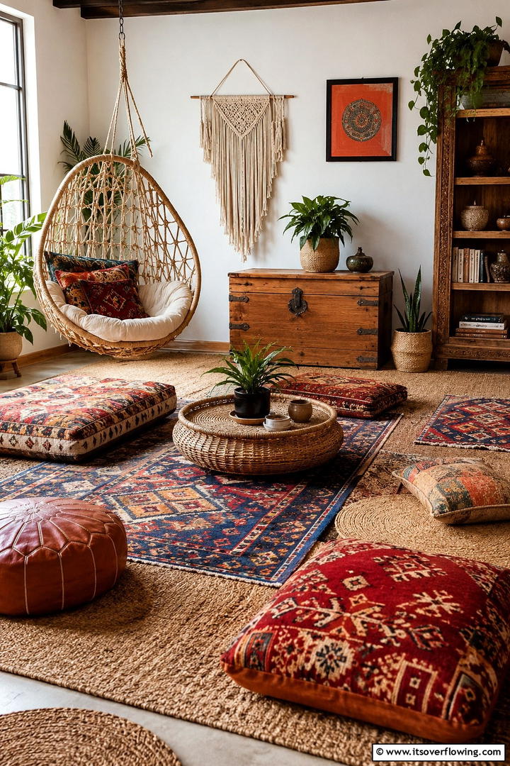 Charming Boho Hangout - 30 Teen Hangout Room Ideas for Modern & Functional Spaces