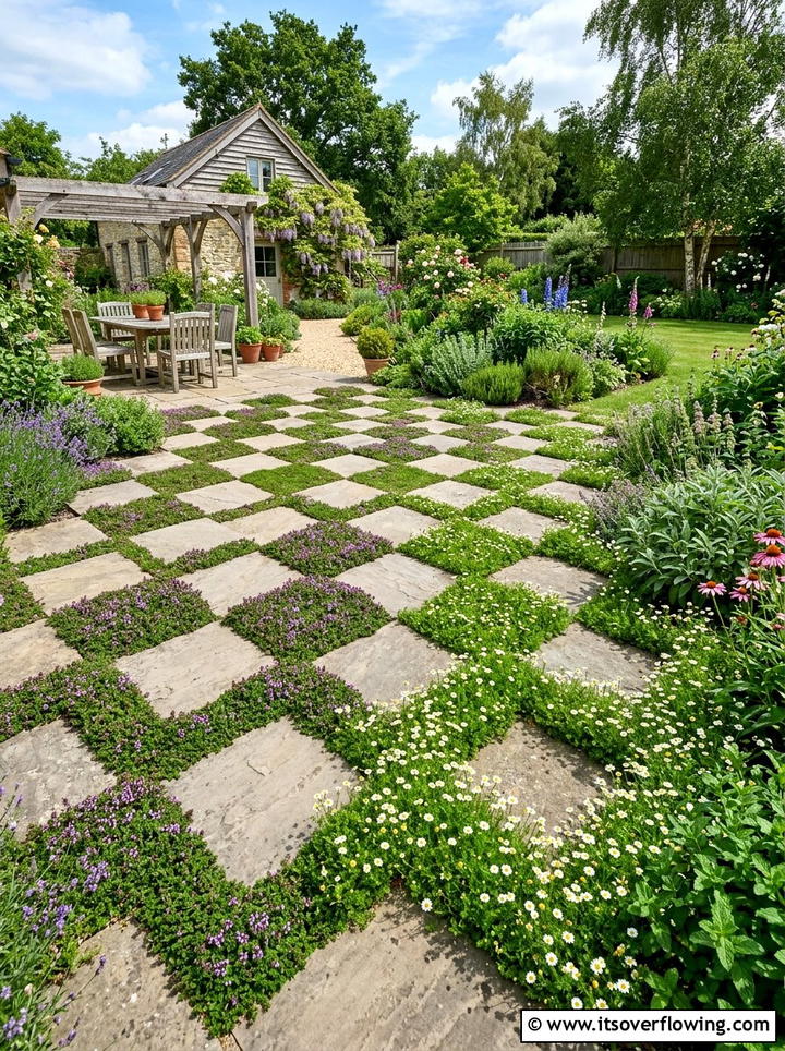 Checkerboard Herb Patio - 25 garden ideas with herbs