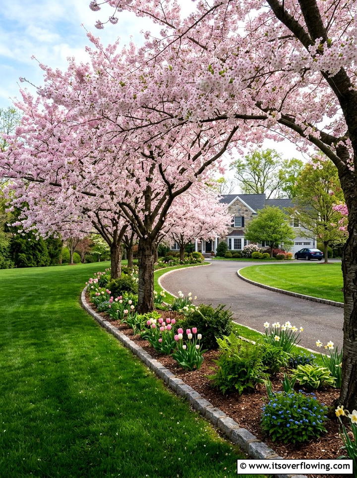 Cherry tree flower border - 25 garden ideas with fruit trees