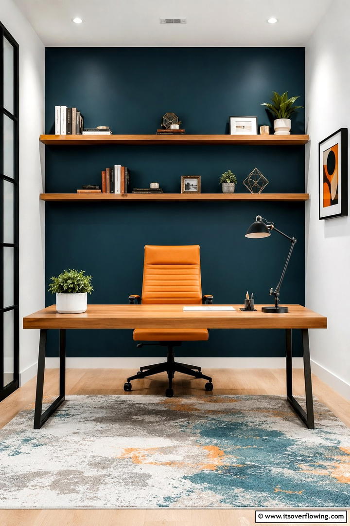 Chic Teal and Orange Office Design - 30 Teal & Orange Room Color Schemes for Vibrant Home Decor