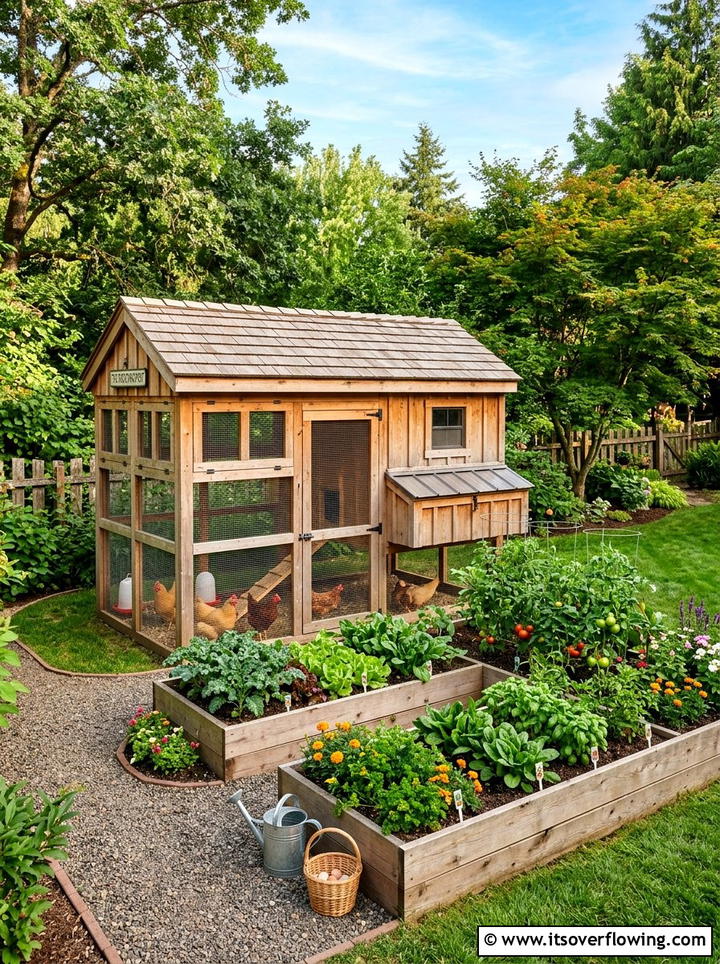 Chicken Coop With Raised Beds - 25 creative garden ideas with chicken coop gardens