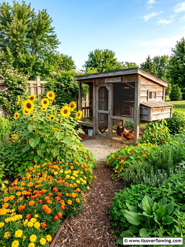 Chicken Friendly Plants - 25 creative garden ideas with chicken coop gardens