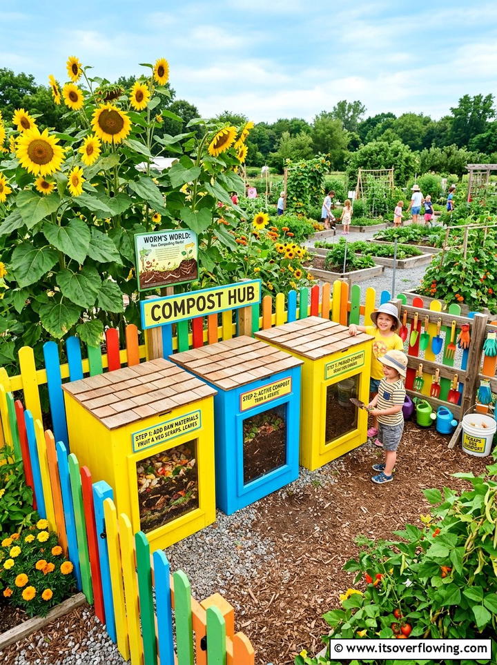 Childrens Discovery Garden Compost Hub - 25 creative garden ideas with composting stations