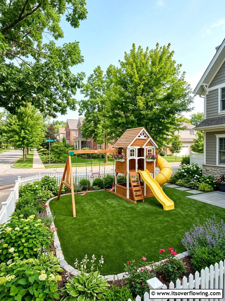 Childrens Play Area On Side Yard - 25 backyard ideas for corner lots