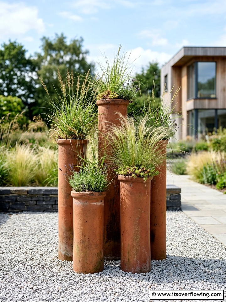 Chimney Pipe Planter - 25 cheap garden ideas with container gardening