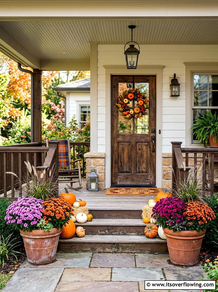 Chrysanthemum flower pots - 25 creative garden ideas for fall color