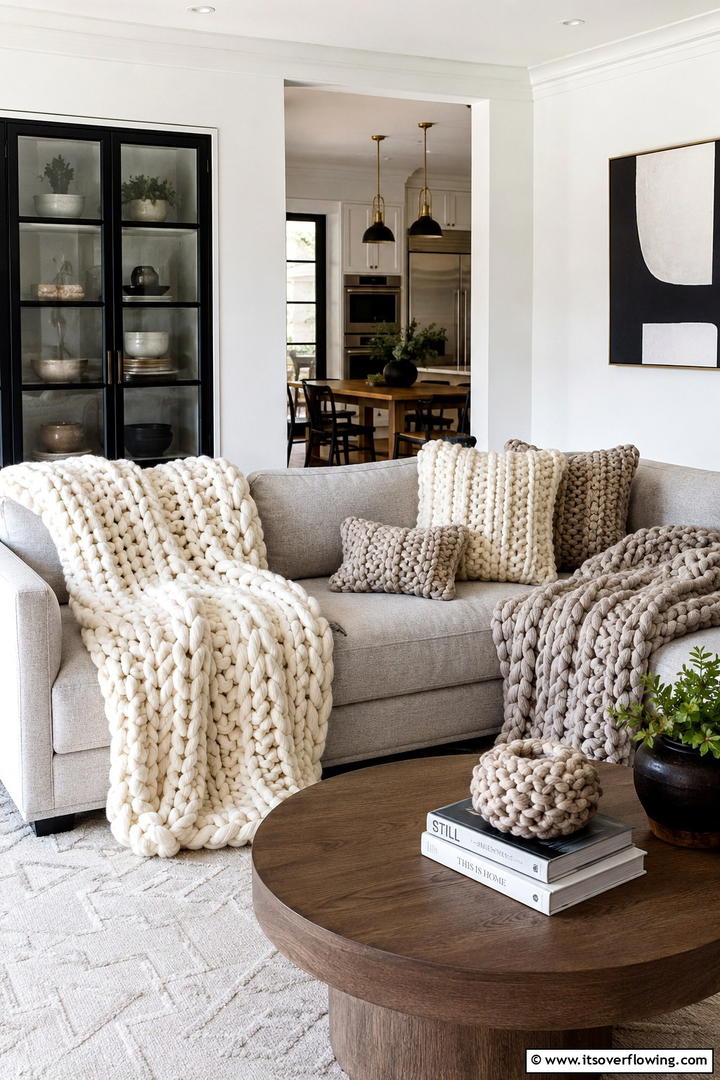 Chunky Knit Textiles - 50 Fall Decor Trends 2025 to Inspire Seasonal Style