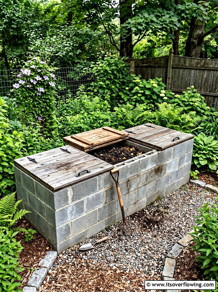 Cinder Block Compost Bin - 25 garden ideas with cinder blocks