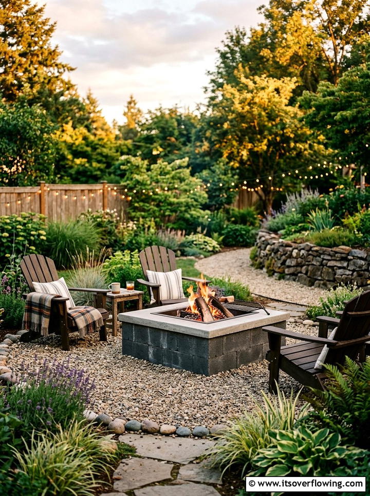 Cinder Block Fire Pit - 25 upcycled garden ideas with cinder blocks