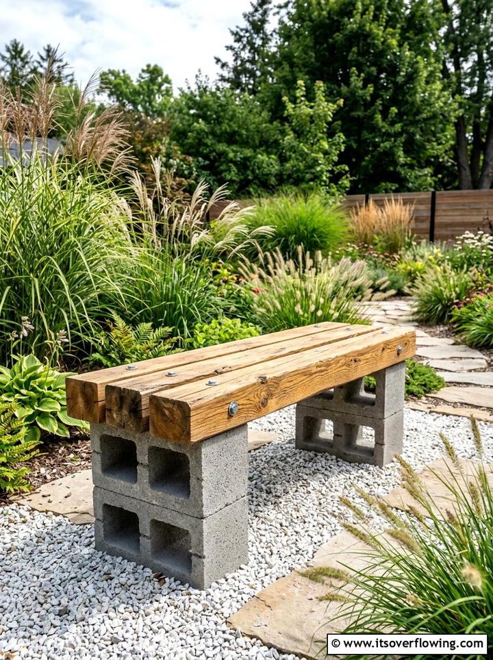 Cinder Block Garden Bench - 25 reusing old things ideas for benches