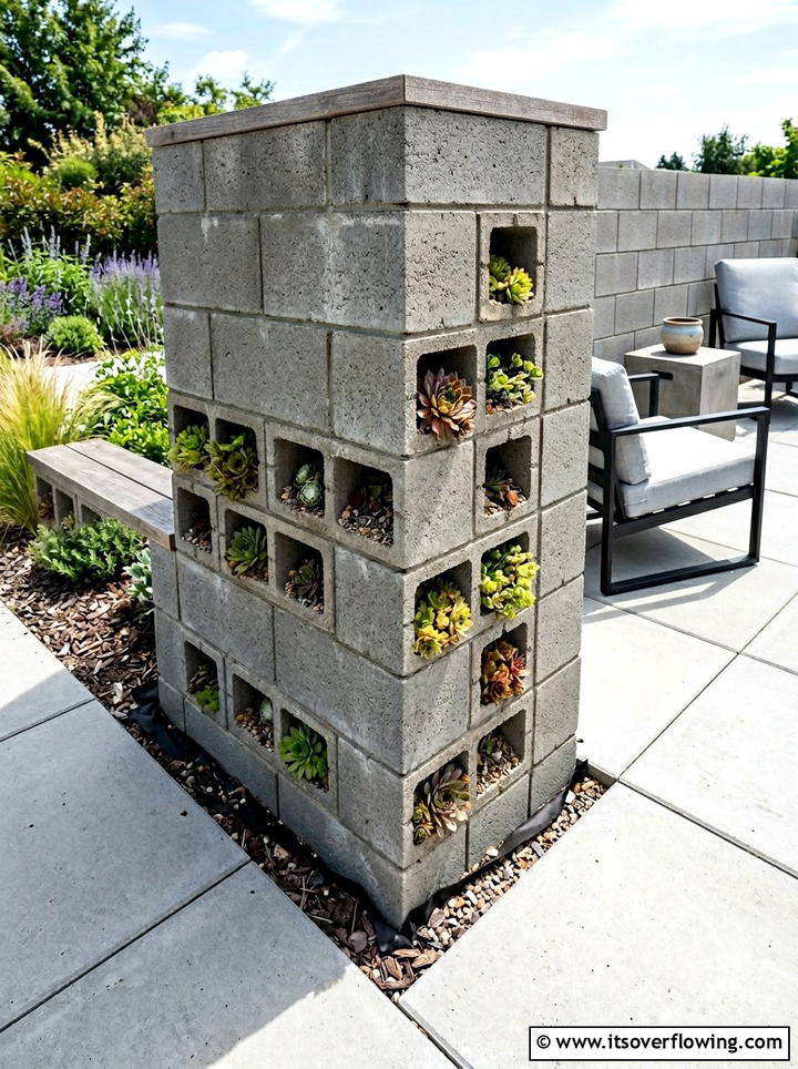 Cinder Block Garden Wall - 25 recycled garden ideas with gutter garden