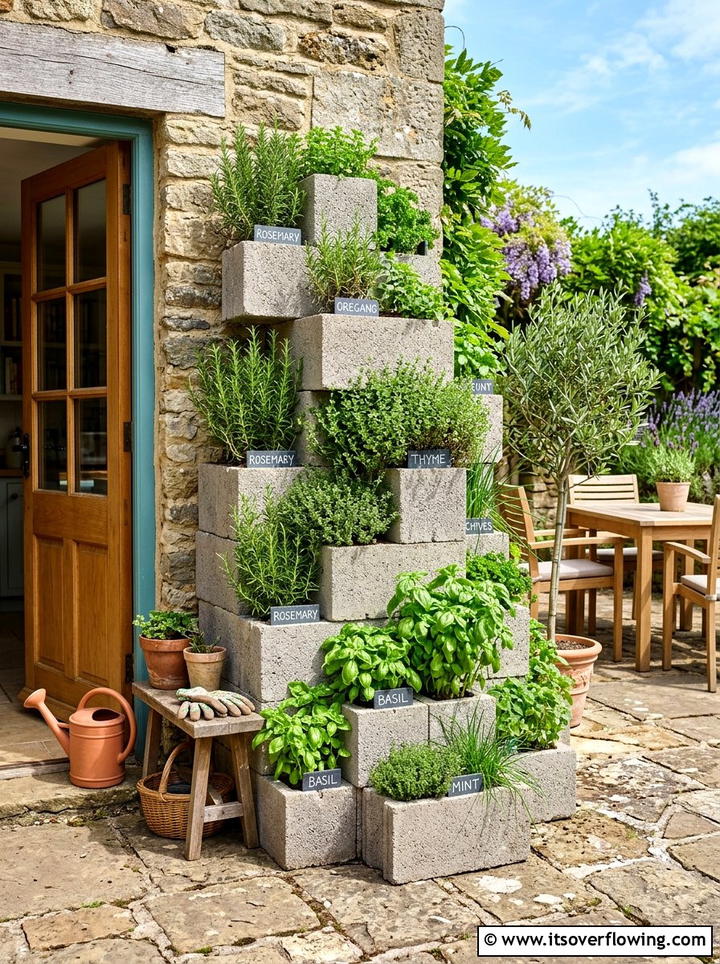 Cinder Block Herb Garden - 25 garden ideas with cinder blocks