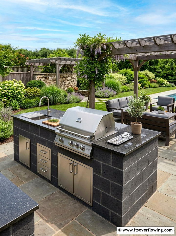 Cinder Block Outdoor Kitchen Island - 25 garden ideas with cinder blocks
