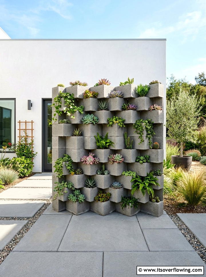 Cinder Block Planter - 25 cheap garden ideas for backyard