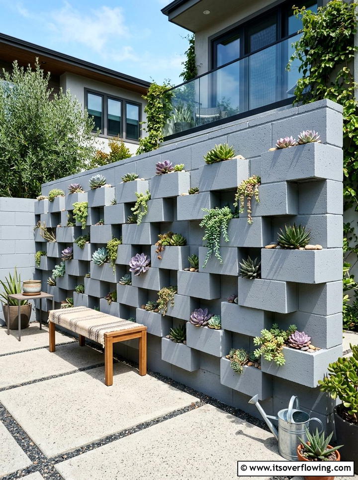 Cinder Block Planter - 25 upcycled garden ideas for tiny yards