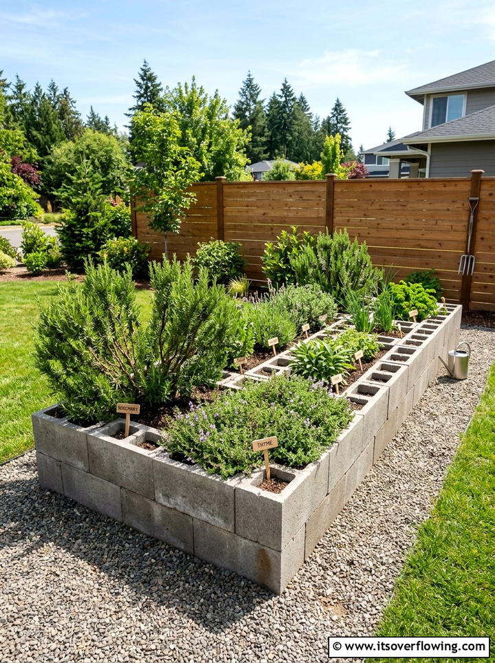 Cinder Block Planter - 25 upcycled garden ideas with raised beds