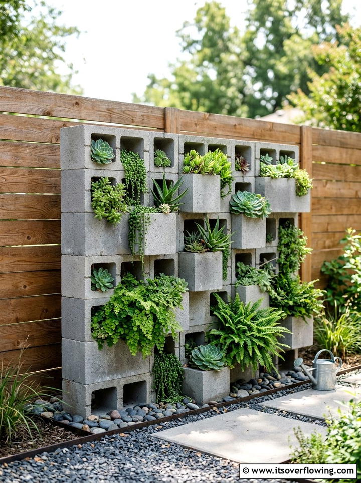 Cinder Block Planter - 25 backyard ideas on a budget