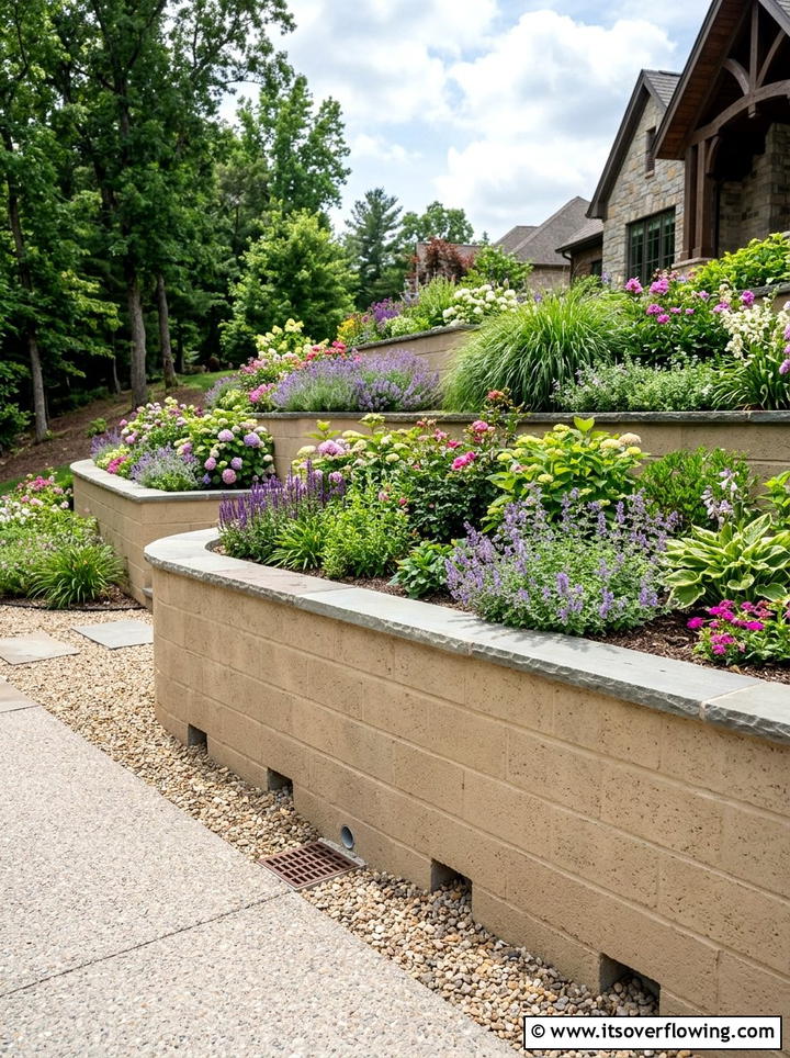 Cinder Block Retaining Wall - 25 upcycled garden ideas with cinder blocks