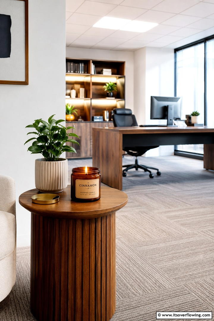 Cinnamon Scented Office Candles - 50 Fall Office Decor Ideas for A Sleek, Calm Workspace