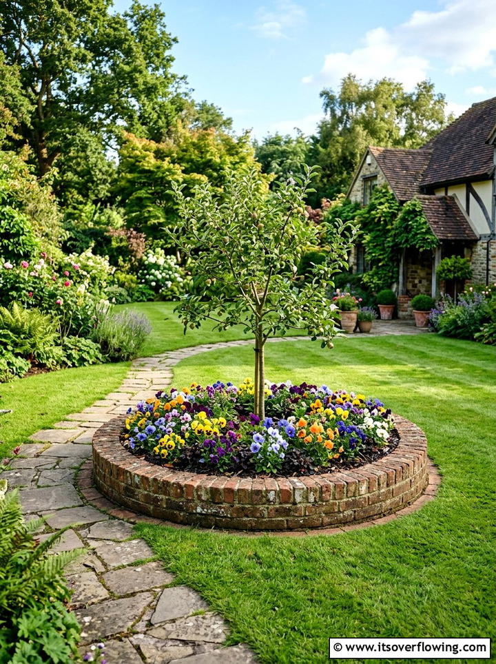 Circular Brick Garden Bed - 25 small garden ideas with raised beds