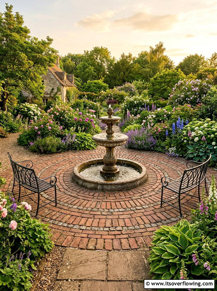 Circular Brick Patio - 25 backyard ideas with brick patio