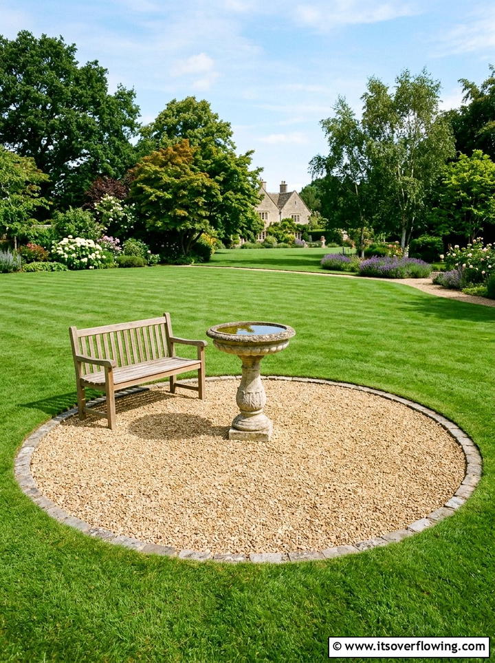 Circular Gravel Patio - 25 backyard decorating ideas with gravel zones