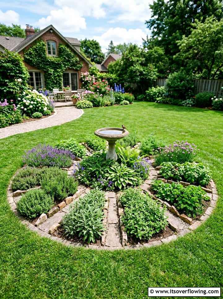 Circular Herb Bed - 25 backyard ideas with herb garden