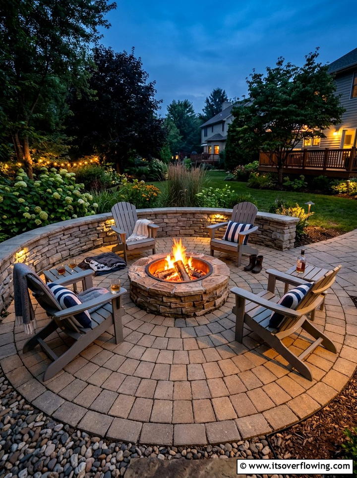Circular Paver Fire Pit - 25 garden ideas with pavers