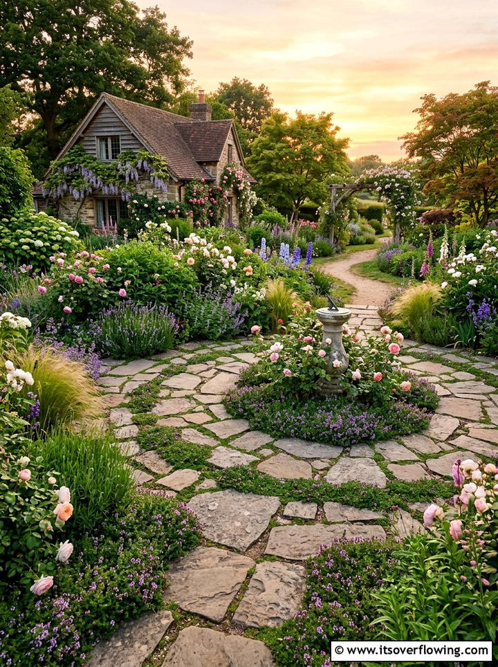 Circular Stone Walkway - 25 garden ideas with stepping stones