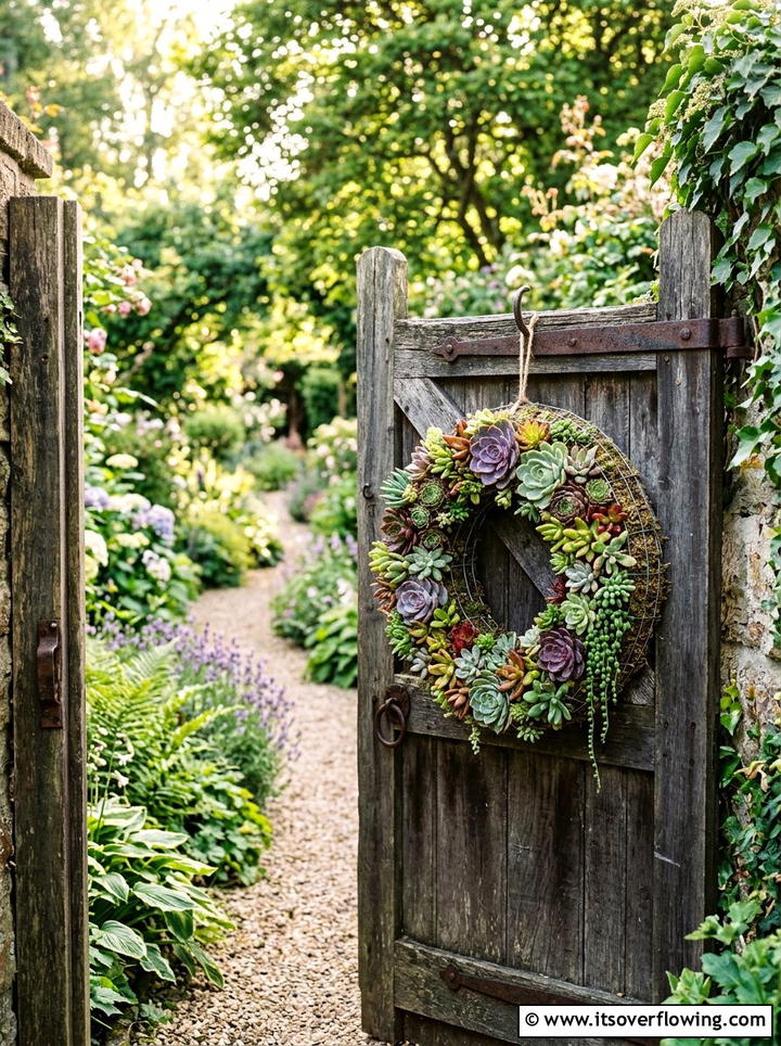 Circular Succulent Frame - 25 garden ideas with succulent frames