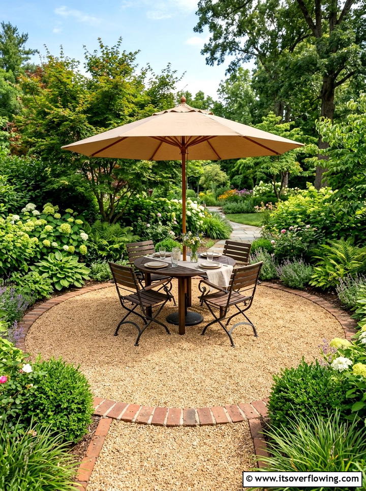Circular gravel patio - 25 garden design ideas with gravel gardens