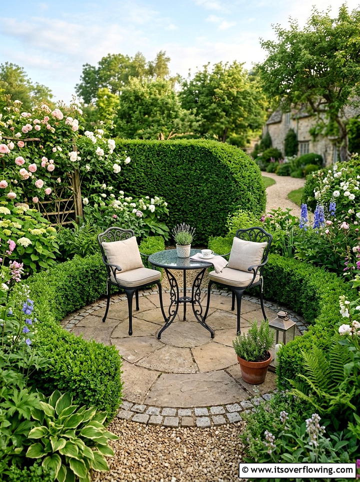Circular seating nook - 25 garden design ideas with curves
