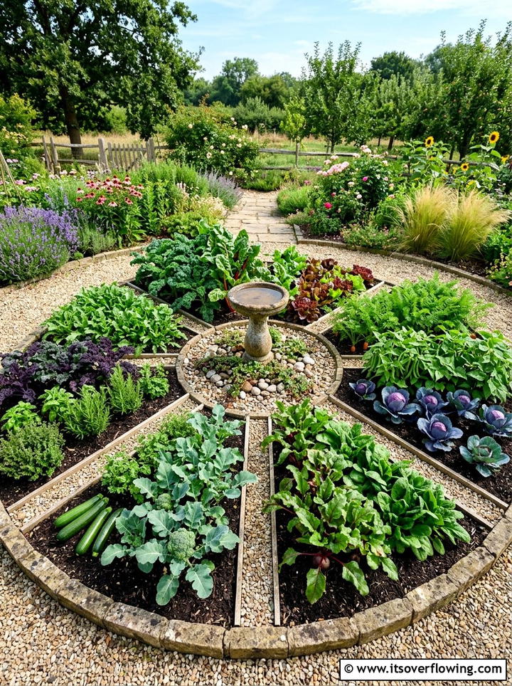 Circular vegetable patch - 25 garden design ideas with curves