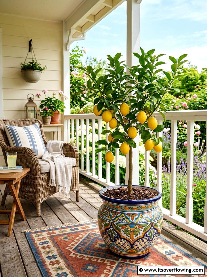 Citrus Tree Pot - 25 front porch ideas with real plants