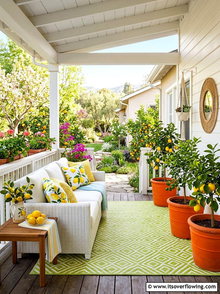 Citrus theme - 25 front porch ideas with pops of color