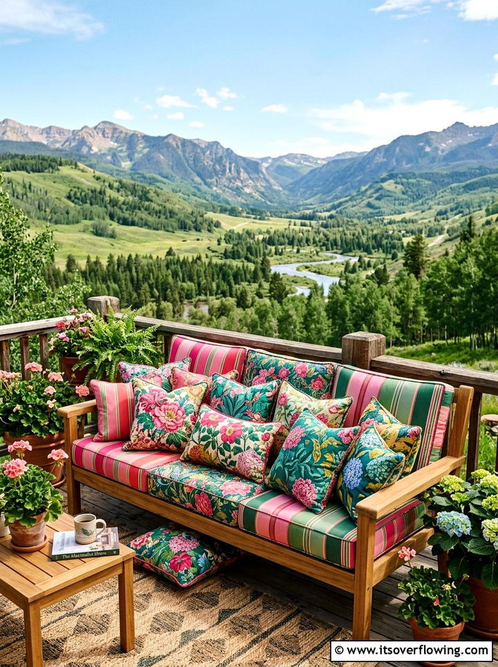 Clashing Floral Patterns - 25 garden ideas for maximalist style