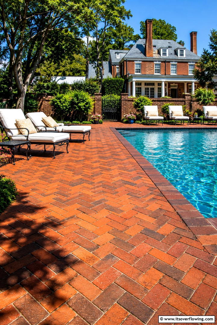 Classic Brick Tradition - 30 Pavers Around Pool Ideas for a Sleek and Safe Design