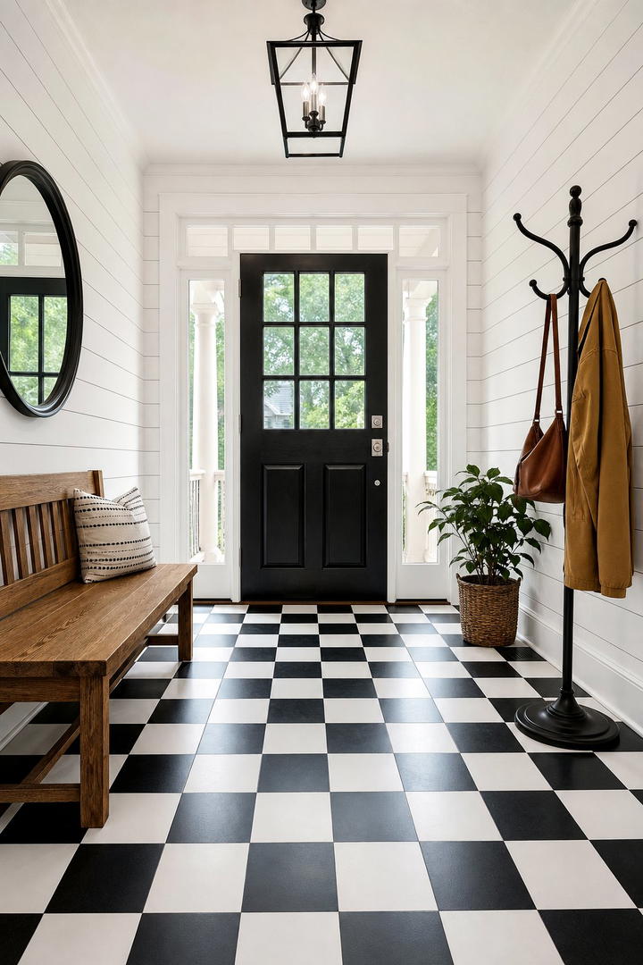 Classic Checkerboard for Timeless Appeal - 20 Stylish Small Entryway Tile Floor Ideas