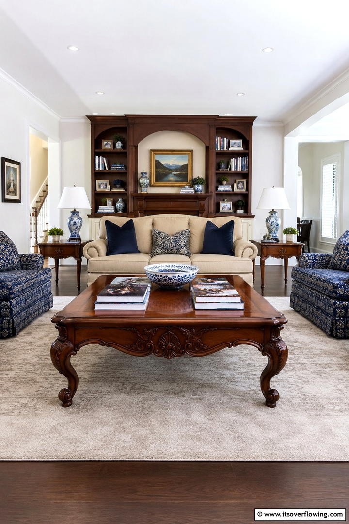 Classic Coffee Table Centerpiece - 30 Traditional Living Room Ideas for Timeless Elegance