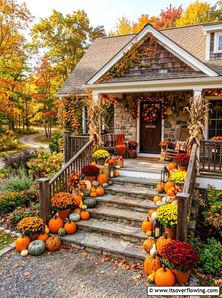 Classic Pumpkin Porch - 25 front porch decor ideas for halloween